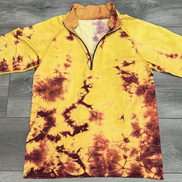 Lululemon Metal Vent Tech Half-Zip 2.0 Marble Dye Soliel Yellow Size Medium - Picture 2 of 12